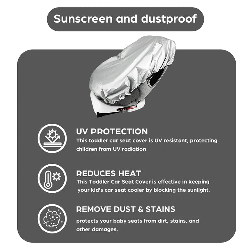 1PC Silver Baby Car Seat Sun Shade Cover Blocks Out Heat & Sun UV Covers Universal Baby Travel Accessories