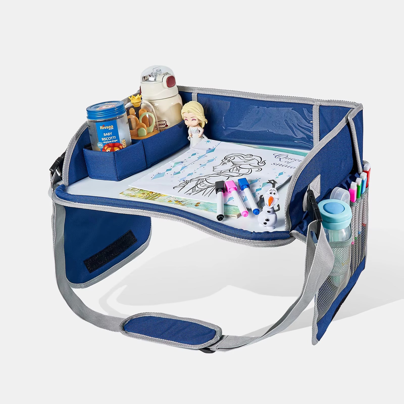 Kids Portable Travel Drawing Board - Car Whiteboard with Wipe-Clean Surface, Doodle Tray for Children