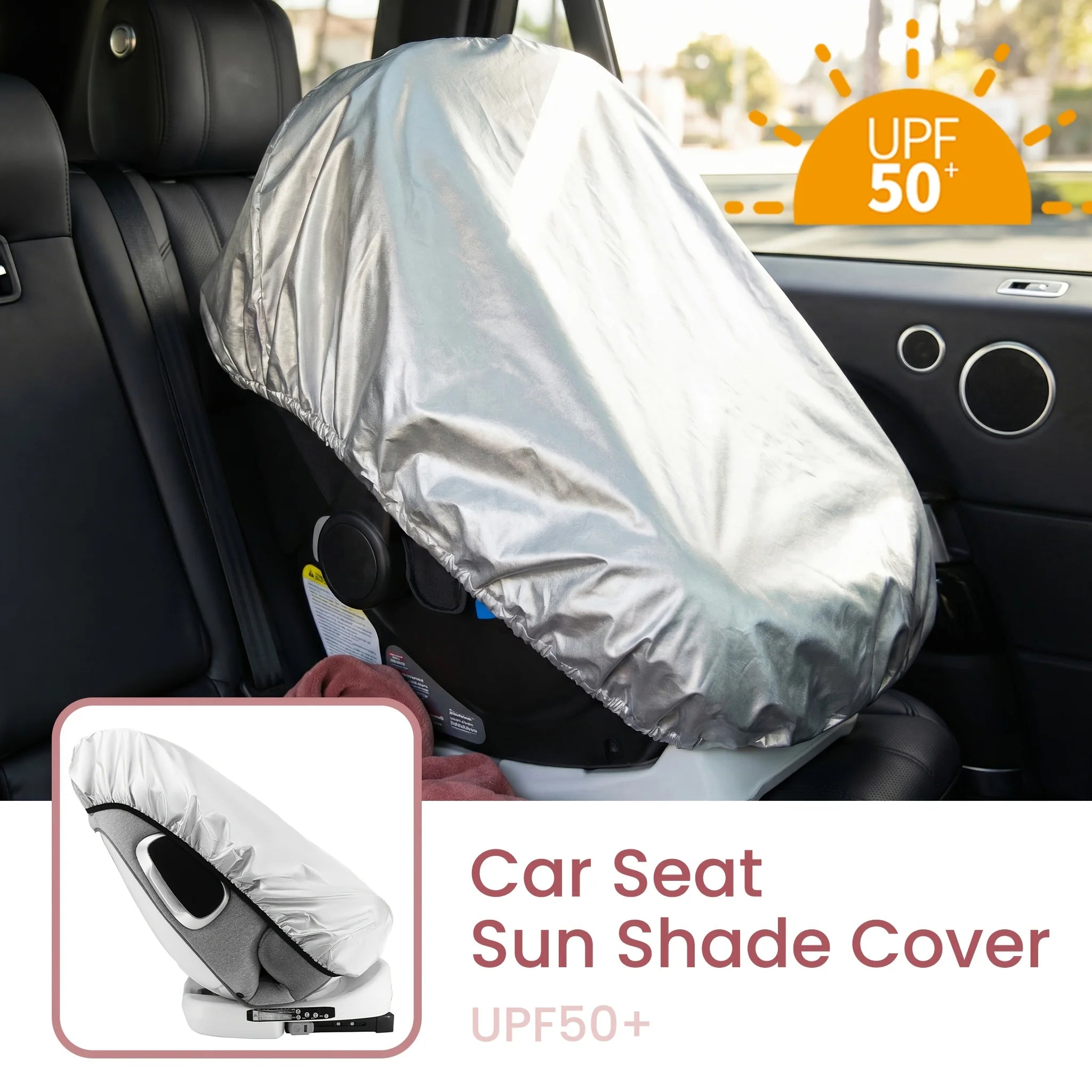 1PC Silver Baby Car Seat Sun Shade Cover Blocks Out Heat & Sun UV Covers Universal Baby Travel Accessories