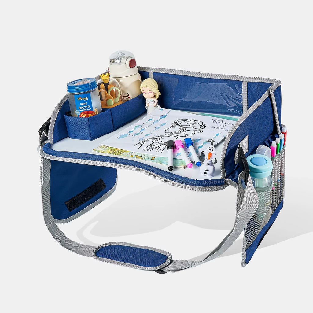 Kids Portable Travel Drawing Board - Car Whiteboard with Wipe-Clean Surface, Doodle Tray for Children