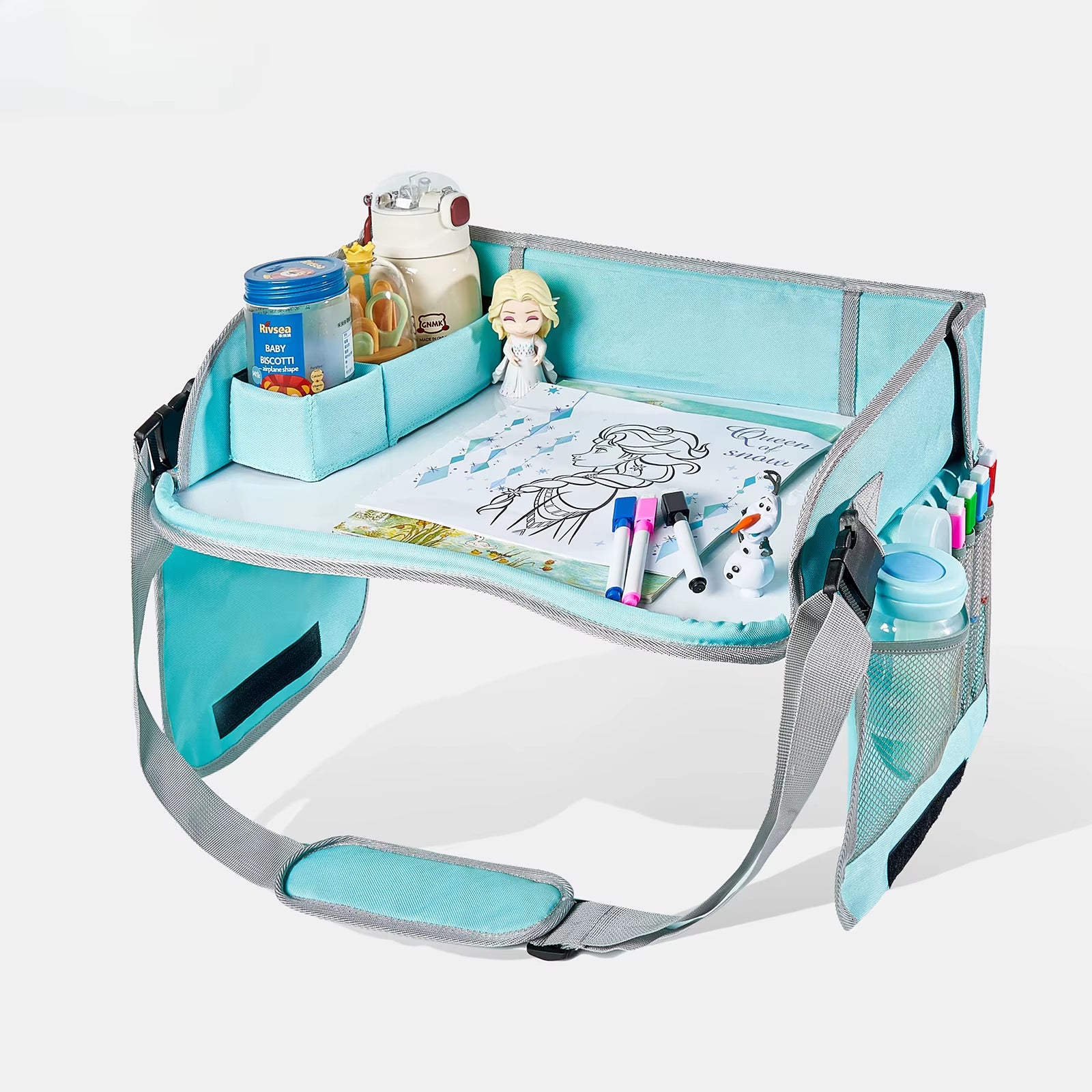 Kids Portable Travel Drawing Board - Car Whiteboard with Wipe-Clean Surface, Doodle Tray for Children
