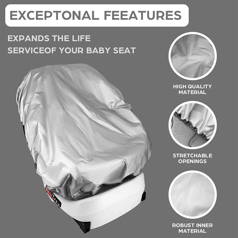 1PC Silver Baby Car Seat Sun Shade Cover Blocks Out Heat & Sun UV Covers Universal Baby Travel Accessories