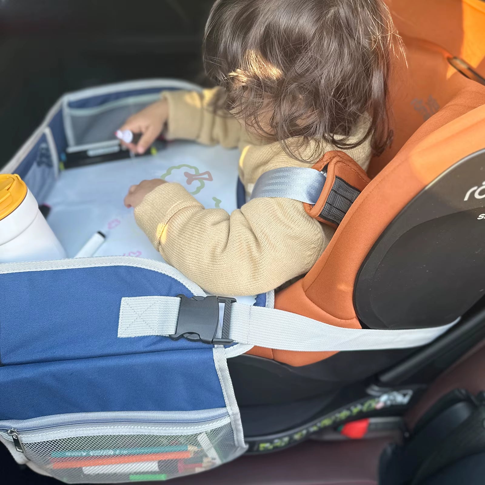 Kids Portable Travel Drawing Board - Car Whiteboard with Wipe-Clean Surface, Doodle Tray for Children